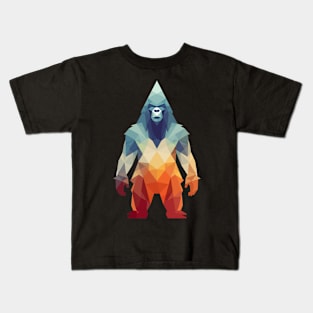 Geometric Retro Colorful Sasquatch Kids T-Shirt